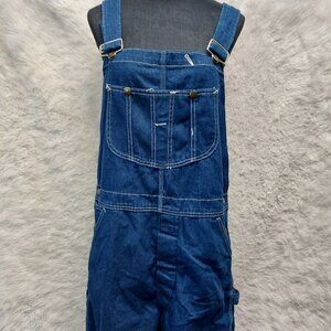 Vintage 60s 70s Sears Union USA Made Denim Overalls Bib Cut Legs 38x34
